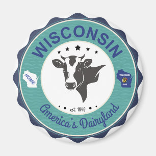 Wisconsin Dairyland Badge Magnet Magneet