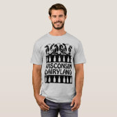 Wisconsin Dairyland Vache Funny Farm T-shirt (Devant entier)