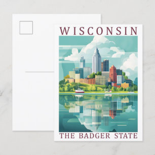 Wisconsin de Dasstaat USA Reisbestemming Briefkaart
