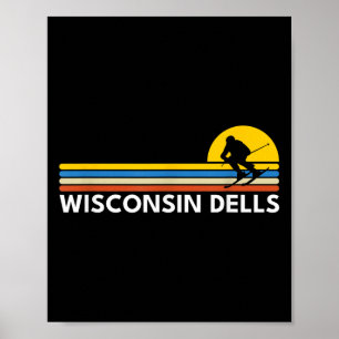 Wisconsin Dells Vintage Retro Souvenirs Skiën  Poster