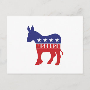 Wisconsin Democat Donkey Briefkaart