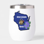 Wisconsin Drapeau et Fleur Bleu Violet Nom personn (Avant)