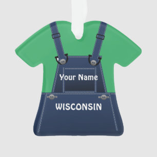 Wisconsin Farmer Bib Overalls Personnalisé Noël