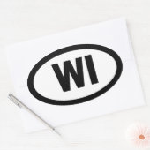 Wisconsin - feuille de 4 autocollants ovale (Enveloppe)