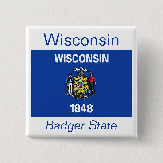 Wisconsin Flag Button (Voorkant)