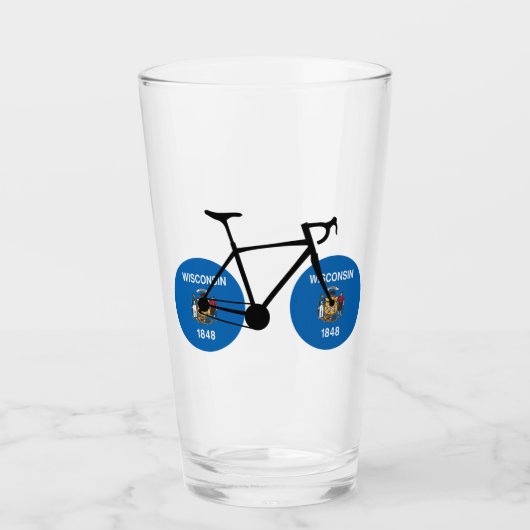 Wisconsin Flag Cycling Glas (Voorkant)