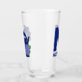 Wisconsin Flag & Flower Blue Violet Aangepaste naa Glas (Links)
