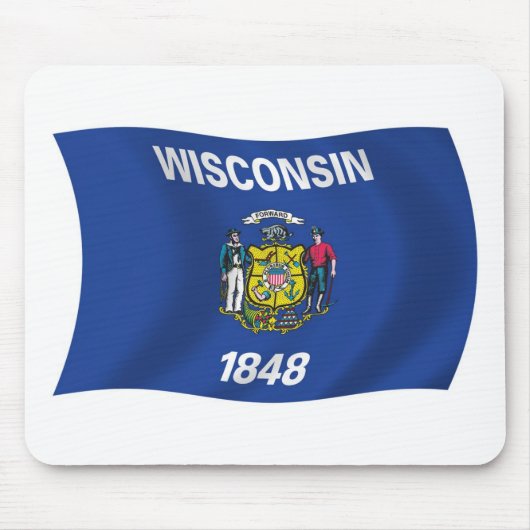 Wisconsin Flag Mousepad Muismat (Voorkant)