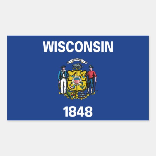Wisconsin Flag Rechthoekige Sticker (Voorkant)