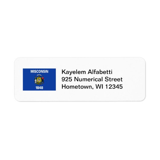 Wisconsin Flag Return Address Label (Voorkant)