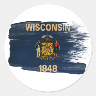 Wisconsin Flag Ronde Sticker