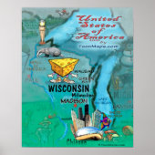 Wisconsin Fun Map Poster (Voorkant)