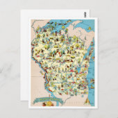 Wisconsin Funny Carte Vintage (Devant / Derrière)