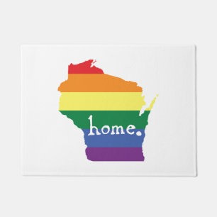 Wisconsin Gay Pride Kaart van herkomst Deurmat