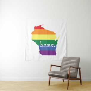 Wisconsin Gay Pride Kaart van herkomst Wandkleed