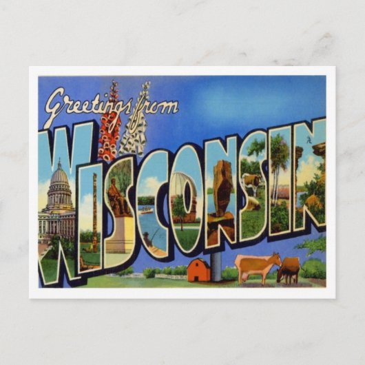 Wisconsin Greetings uit de VS Briefkaart (Voorkant)