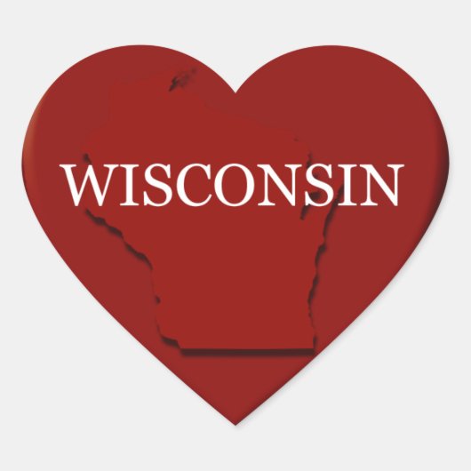 Wisconsin Heart Map Design Sticker (Voorkant)