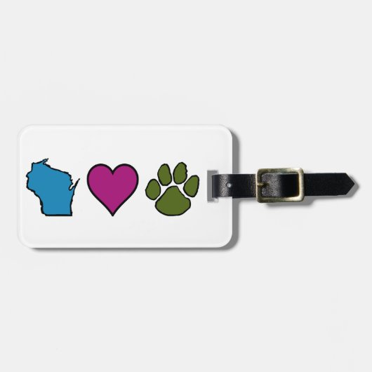 Wisconsin Hearts Animals Bagagelabel (Voorkant horizontaal)