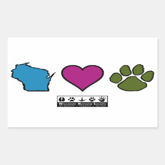 Wisconsin Hearts Dieren Rechthoekige Sticker