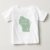Wisconsin Home Grown | Bewerkbare kleuren State Ma (Voorkant)