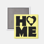 Wisconsin Home Heart State Fridge Magnet Magneet (Voorkant / Achterkant)