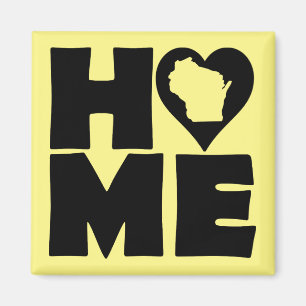 Wisconsin Home Heart State Fridge Magnet Magneet
