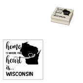 Wisconsin home is waar het hart ligt 	rubberstempel (Gestempeld)
