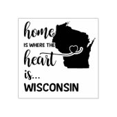 Wisconsin home is waar het hart ligt 	rubberstempel (Afrduk)