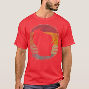 Wisconsin Home Pride  Onderdruk Retro 70s T-shirt