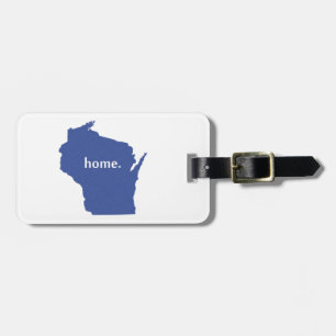 Wisconsin home silhouette state map bagagelabel