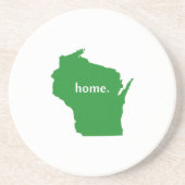 Wisconsin home silhouette state map zandsteen onderzetter (Voorkant)