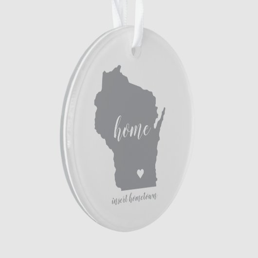 Wisconsin Hometown Personalized Ornament (voorkant)