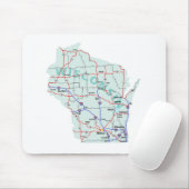 Wisconsin Interstate Map Mousepad Muismat (Met muis)