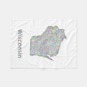 Wisconsin-kaart Fleece Deken (Voorkant (Horizontaal))