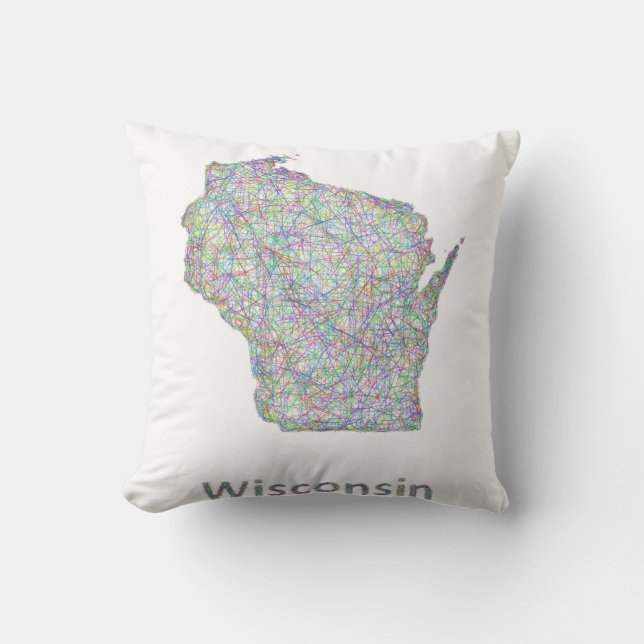 Wisconsin-kaart Kussen (Voorkant)