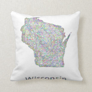 Wisconsin-kaart Kussen