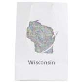Wisconsin-kaart Medium Cadeauzakje (Achterkant)