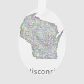 Wisconsin-kaart Ornament (achterkant)