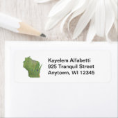 Wisconsin Kaart Retouradres Label (Insitu)