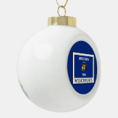 Wisconsin Keramische Bal Ornament (Links)