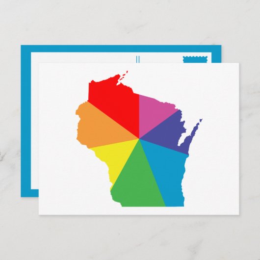 wisconsin kleur burst briefkaart (Voorkant / Achterkant)