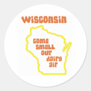 Wisconsin komt onze airy Air besparen Ronde Sticker