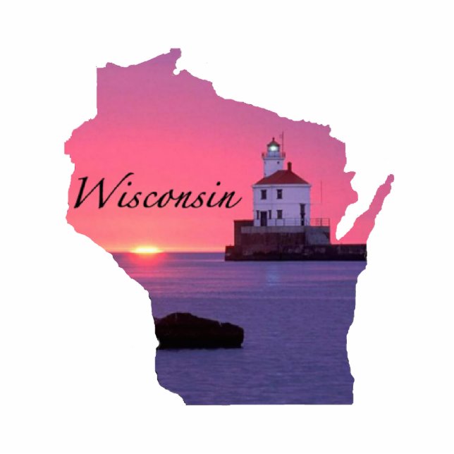 WISCONSIN LIGHTHOUSE STAAND FOTOBEELDJE  (Voorkant)
