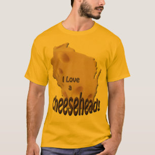 Wisconsin Love a Cheesehead Mens Gold T-shirt