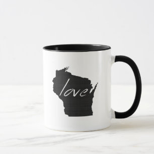 Wisconsin Love State Map Shaped Black Chalkboard Mok