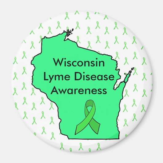 Wisconsin Lyme Disease Awareness Magnet Magneet (Voorkant)