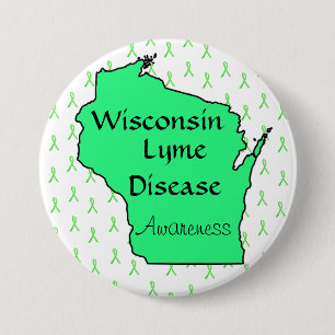 Wisconsin Lyme-ziekte bewustzijnsknop Ronde Button 7,6 Cm