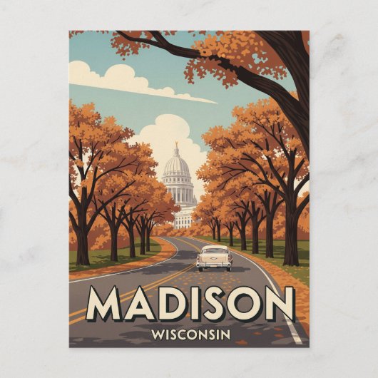 Wisconsin Madison State Capitol Briefkaart (Voorkant)