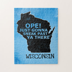 Wisconsin Map Ope Sneak Afgelopen Ya Daar Gezegde  Legpuzzel