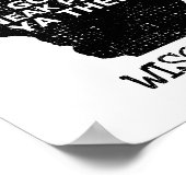 Wisconsin Map Ope Sneak Afgelopen Ya Daar Slang Ge Poster (Hoek)